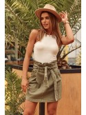 High-waisted denim skirt khaki 20559 - Online store - Boutique